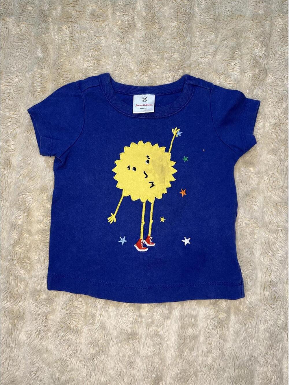 Hanna Andersson Sun and Stars graphic cotton t-shirt Size 12-18M blue whimsical